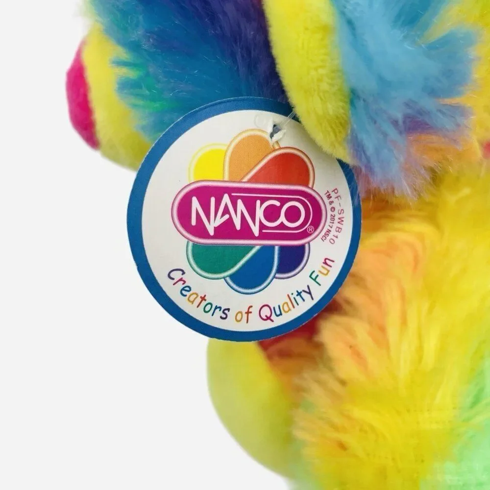 NWT 2017 Nanco Tie Dye Rainbow Teddy Bear Plush Colorful Soft Toy Stuffed Animal